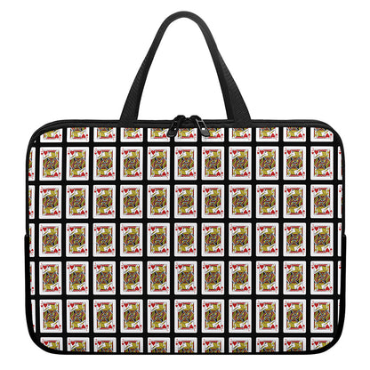 Jack Of Hearts Pattern Print Laptop Sleeve With Handle