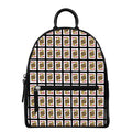 Jack Of Hearts Pattern Print Leather Backpack