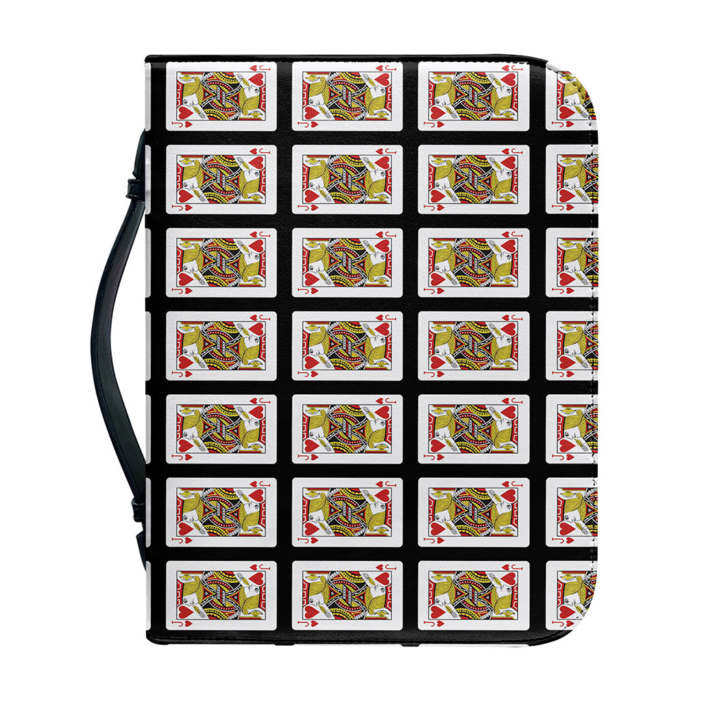 Jack Of Hearts Pattern Print Leather Bible Cover