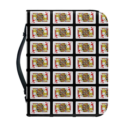 Jack Of Hearts Pattern Print Leather Bible Cover