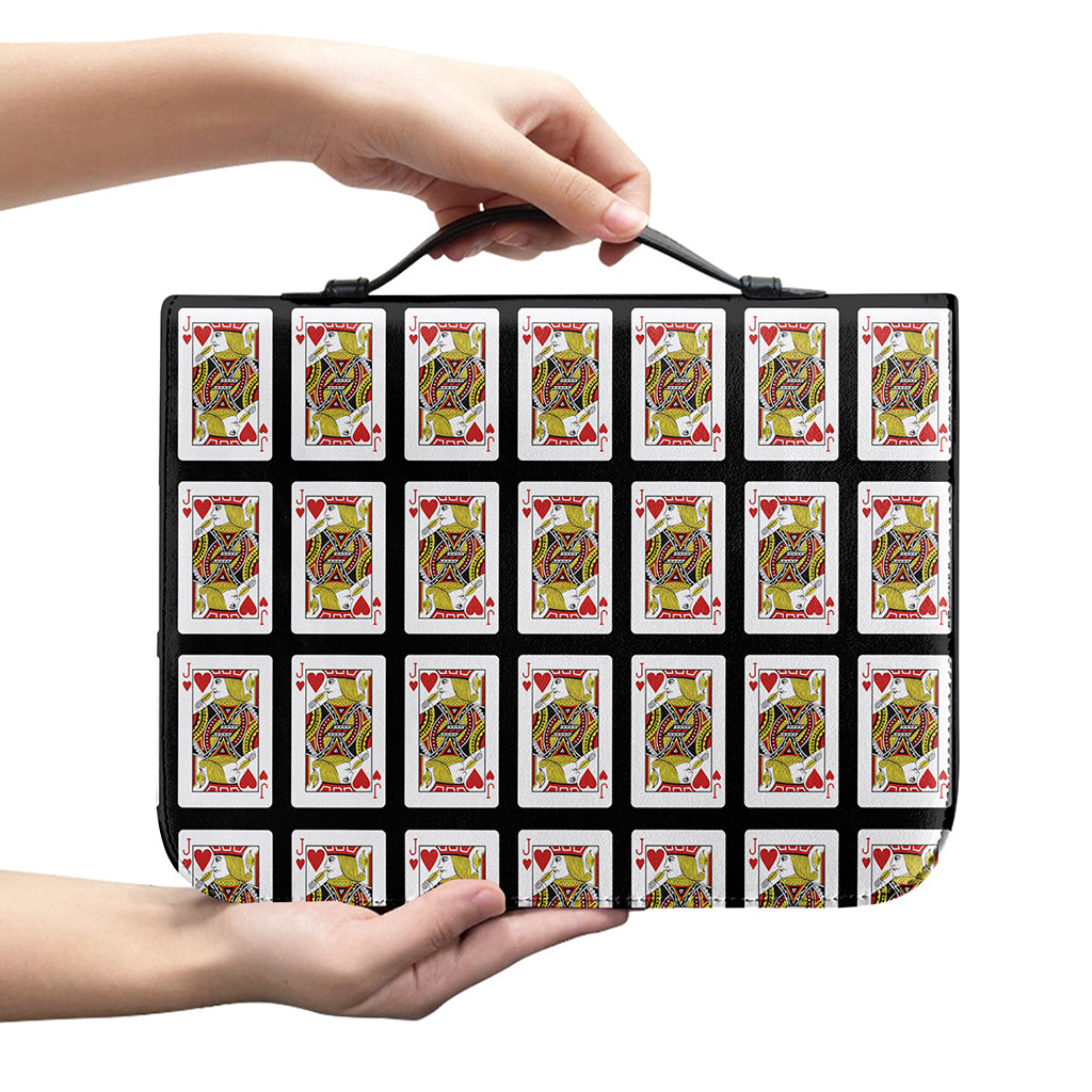 Jack Of Hearts Pattern Print Leather Bible Cover
