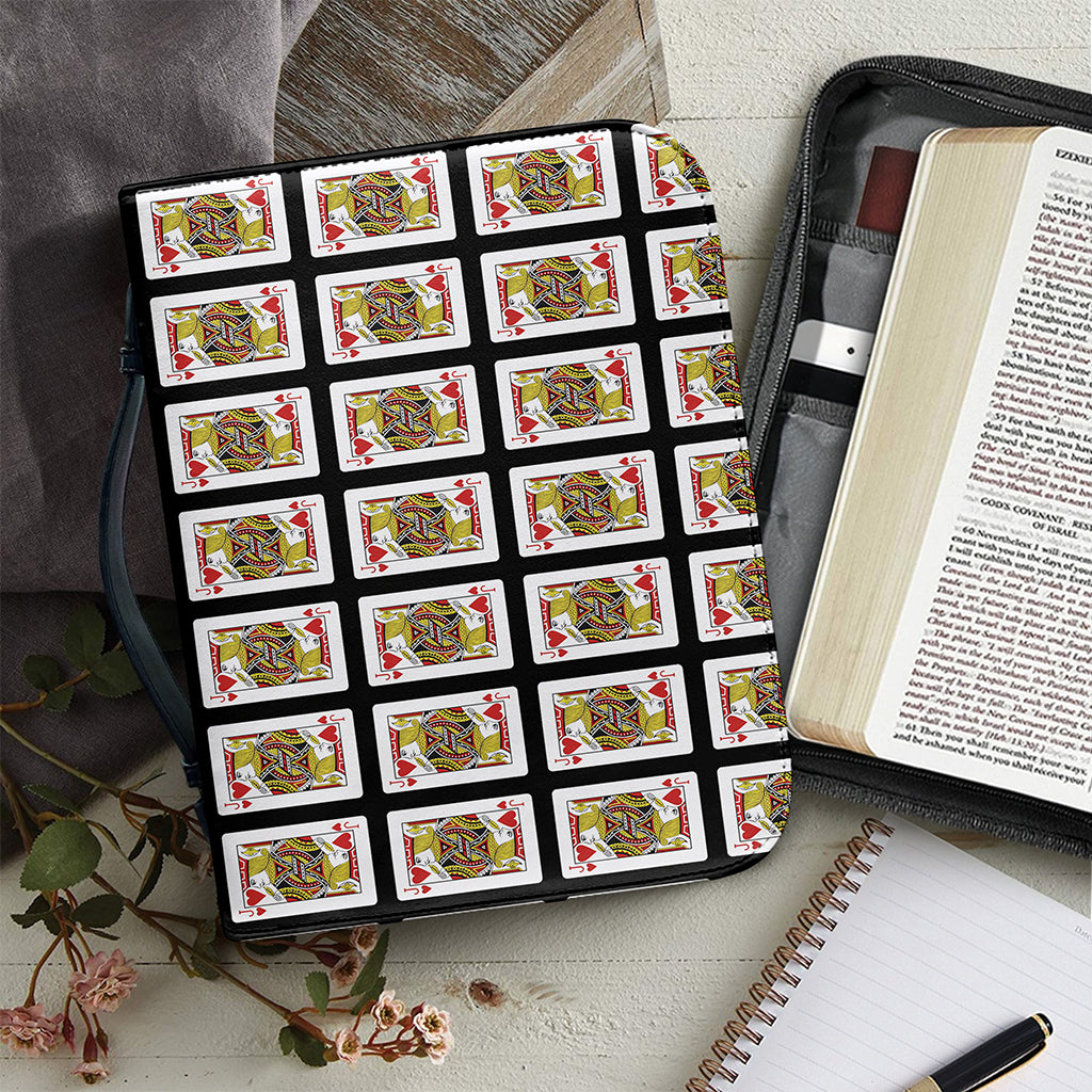 Jack Of Hearts Pattern Print Leather Bible Cover