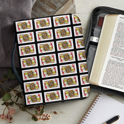 Jack Of Hearts Pattern Print Leather Bible Cover