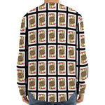 Jack Of Hearts Pattern Print Long Sleeve Baseball Jersey