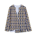Jack Of Hearts Pattern Print Long Sleeve Short Coat