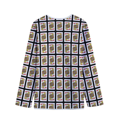 Jack Of Hearts Pattern Print Long Sleeve Short Coat