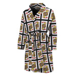 Jack Of Hearts Pattern Print Men's Bathrobe