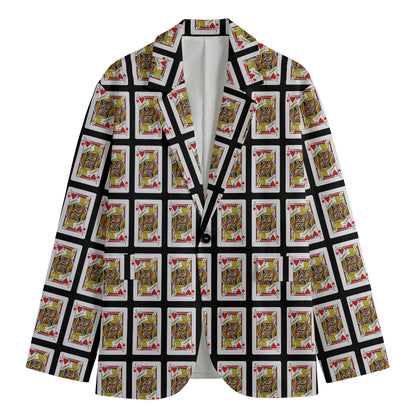 Jack Of Hearts Pattern Print Men's Blazer