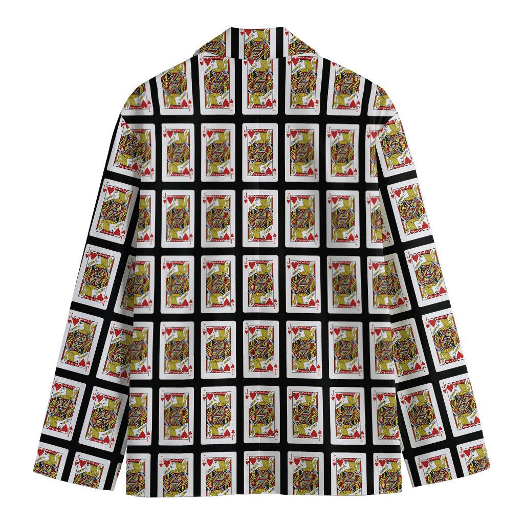 Jack Of Hearts Pattern Print Men's Blazer