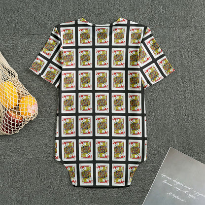 Jack Of Hearts Pattern Print Men's Bodysuit