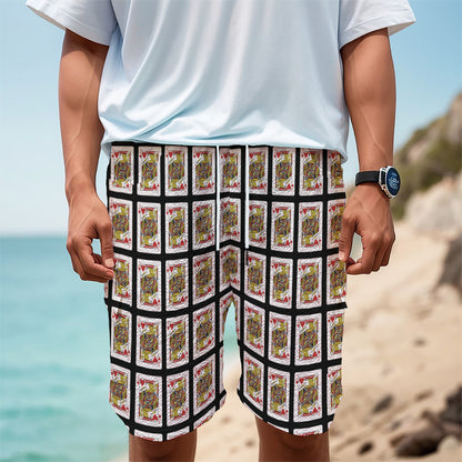 Jack Of Hearts Pattern Print Men's Cargo Shorts