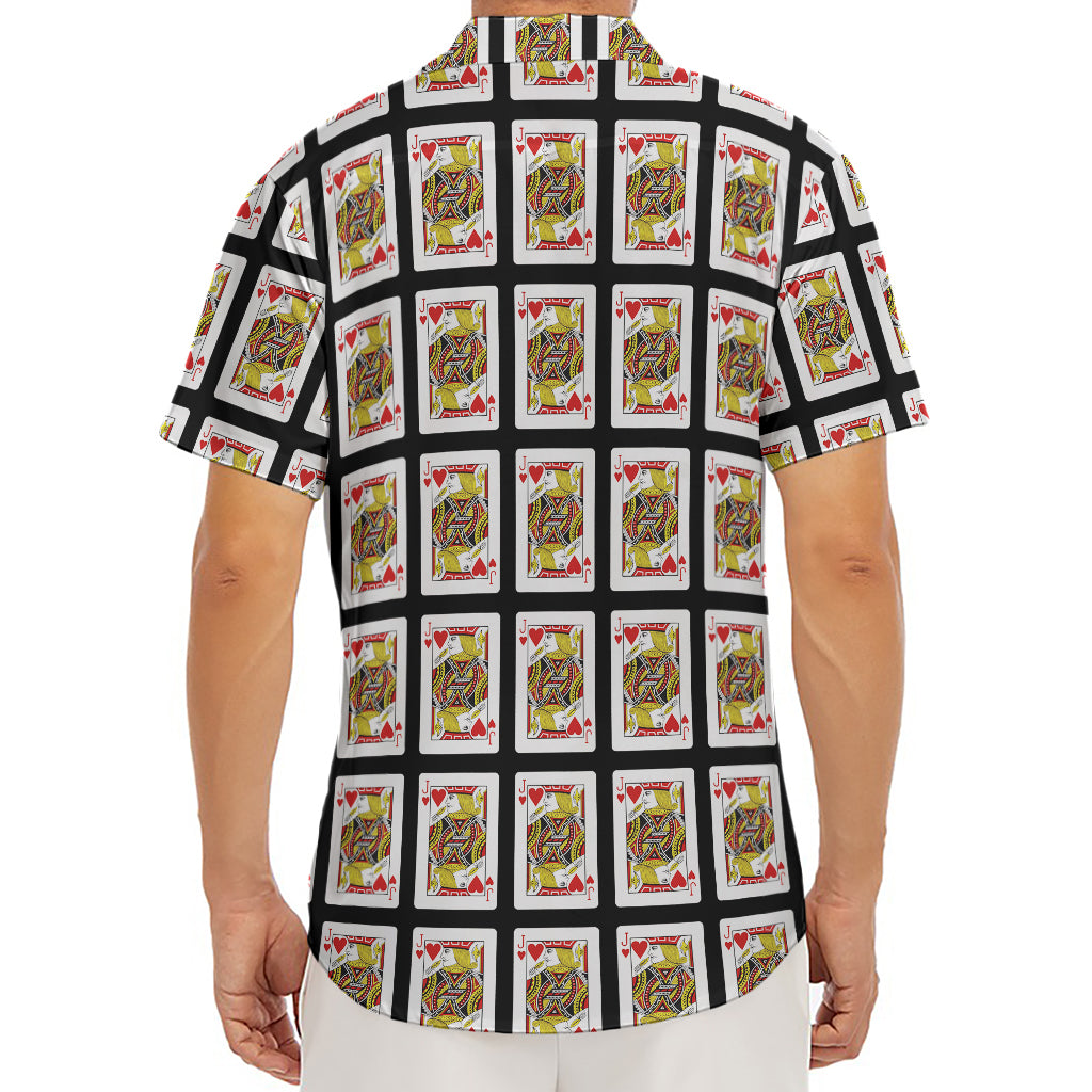 Jack Of Hearts Pattern Print Men's Deep V-Neck Shirt