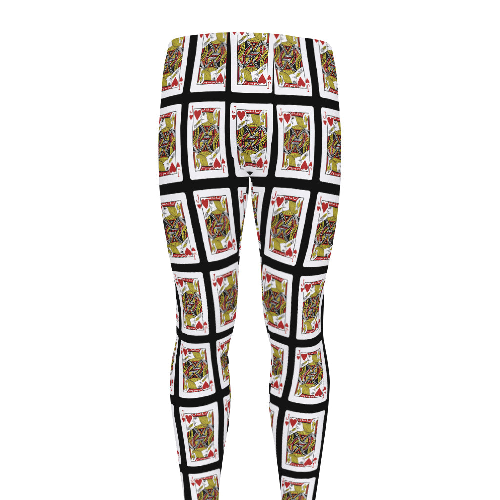 Jack Of Hearts Pattern Print Men's leggings