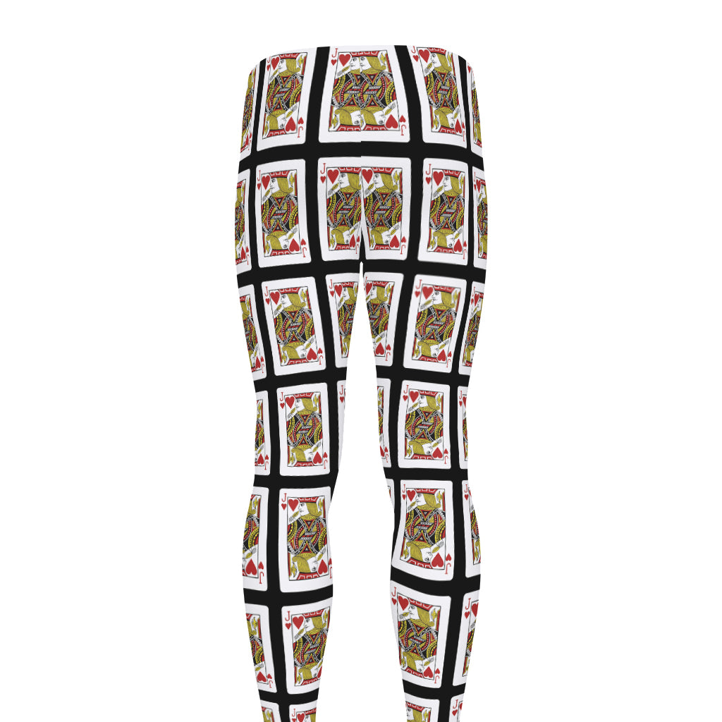 Jack Of Hearts Pattern Print Men's leggings