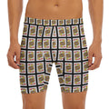 Jack Of Hearts Pattern Print Men's Long Boxer Briefs