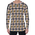 Jack Of Hearts Pattern Print Men's Long Sleeve T-Shirt