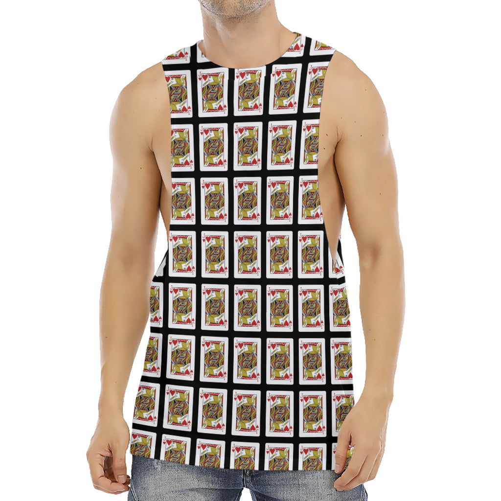 Jack Of Hearts Pattern Print Men's Muscle Tank Top