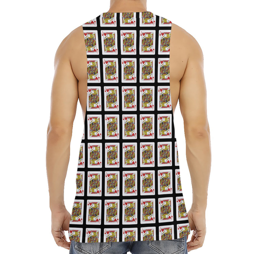 Jack Of Hearts Pattern Print Men's Muscle Tank Top