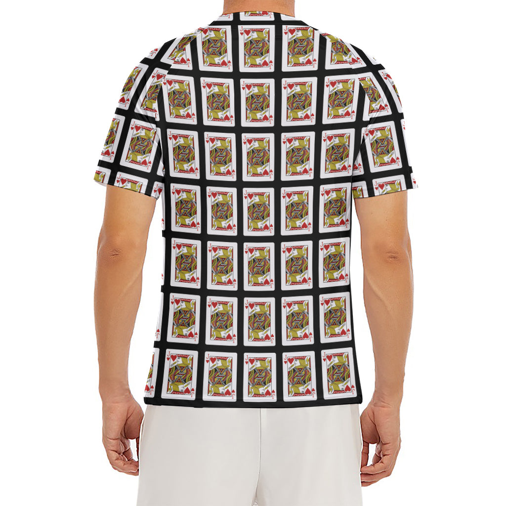 Jack Of Hearts Pattern Print Men's Short Sleeve Rash Guard