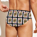 Jack Of Hearts Pattern Print Men's Swim Briefs