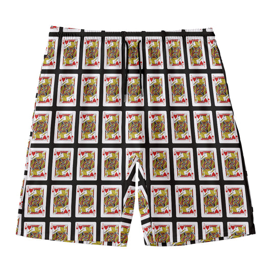 Jack Of Hearts Pattern Print Men's Swim Trunks