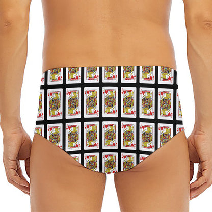 Jack Of Hearts Pattern Print Men's Triangle Swim Briefs