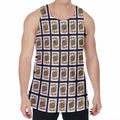 Jack Of Hearts Pattern Print Men's Velvet Tank Top
