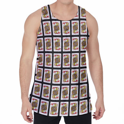 Jack Of Hearts Pattern Print Men's Velvet Tank Top