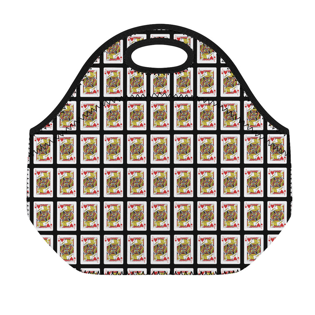 Jack Of Hearts Pattern Print Neoprene Lunch Bag
