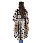 Jack Of Hearts Pattern Print Open Front Beach Cover Up