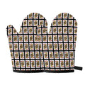 Jack Of Hearts Pattern Print Oven Mitts
