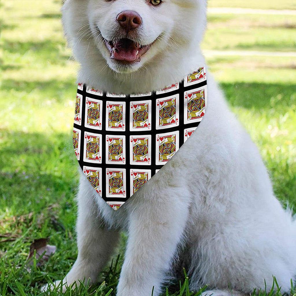 Jack Of Hearts Pattern Print Over The Collar Dog Bandana
