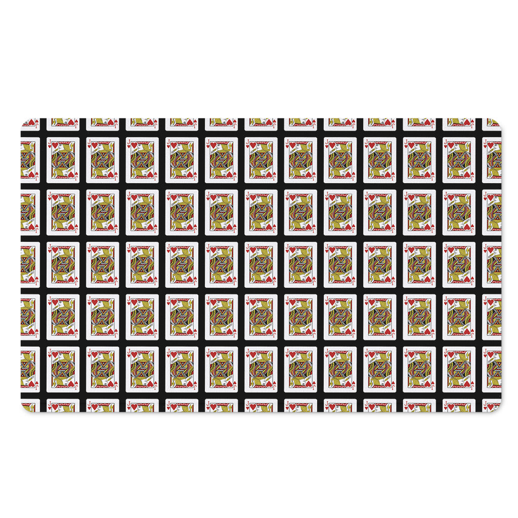 Jack Of Hearts Pattern Print Polyester Doormat