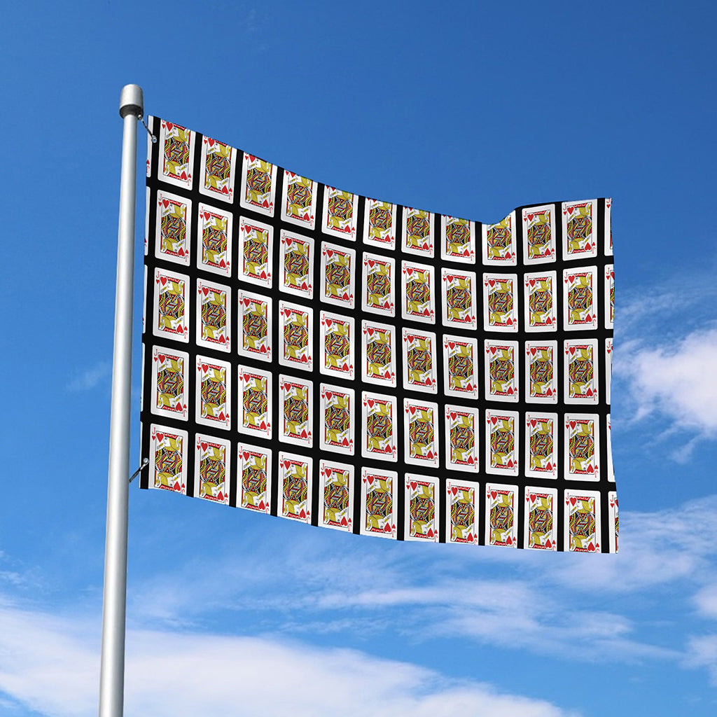 Jack Of Hearts Pattern Print Polyester Flag
