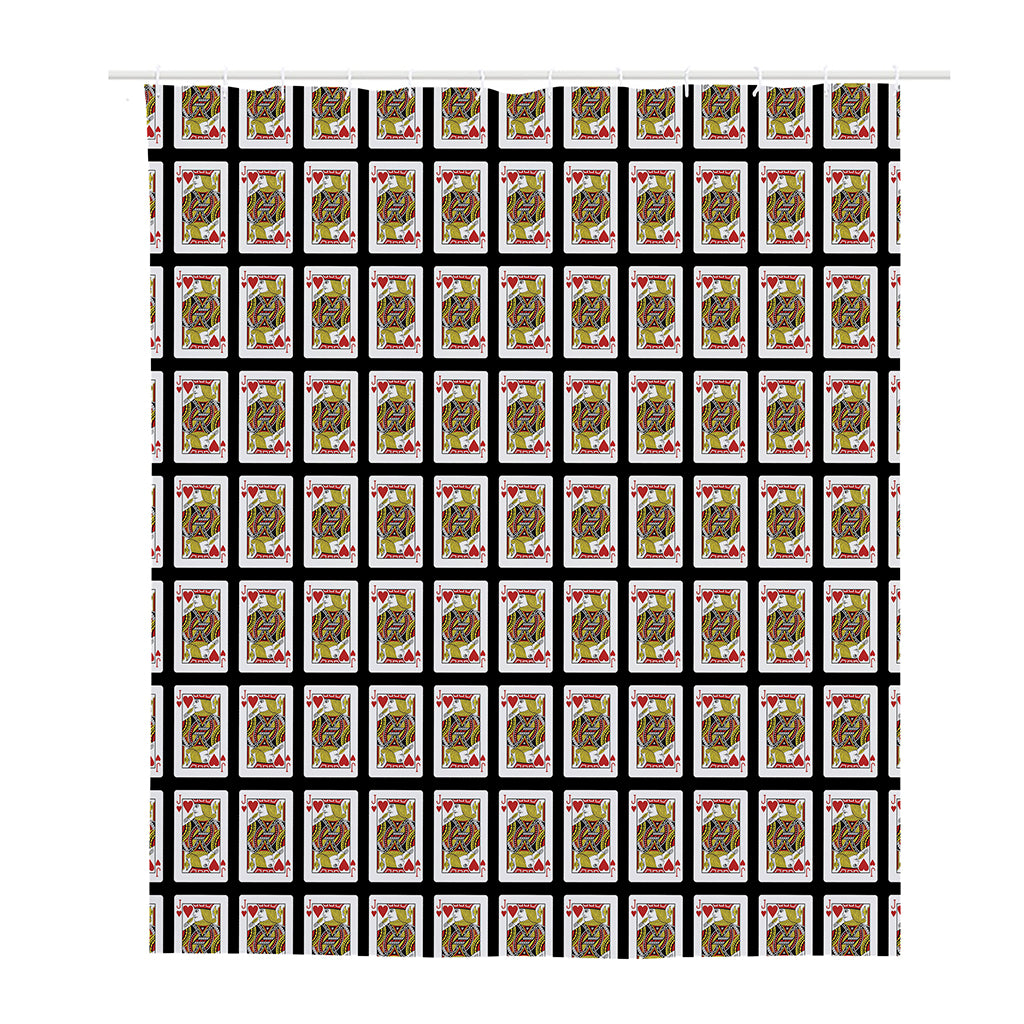 Jack Of Hearts Pattern Print Polyester Shower Curtain