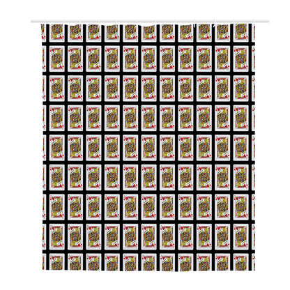 Jack Of Hearts Pattern Print Polyester Shower Curtain
