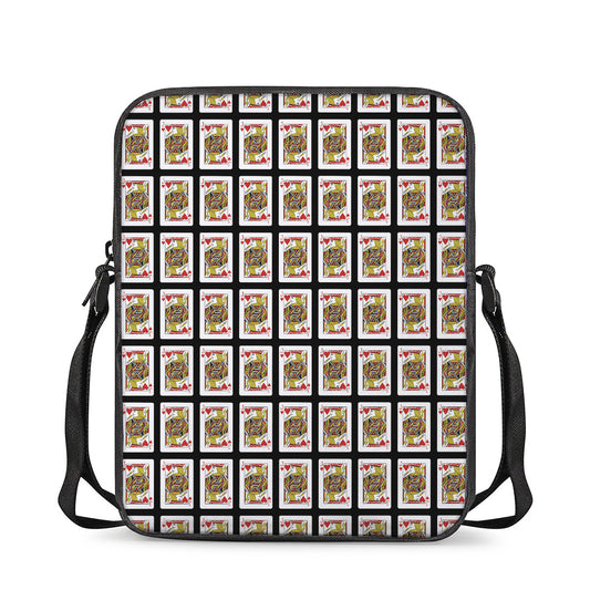 Jack Of Hearts Pattern Print Rectangular Crossbody Bag