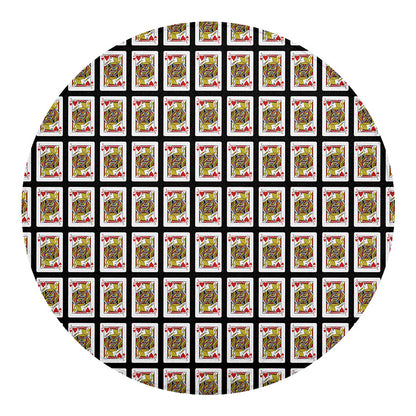 Jack Of Hearts Pattern Print Round Blanket