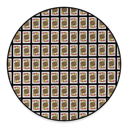 Jack Of Hearts Pattern Print Round Floor Mat