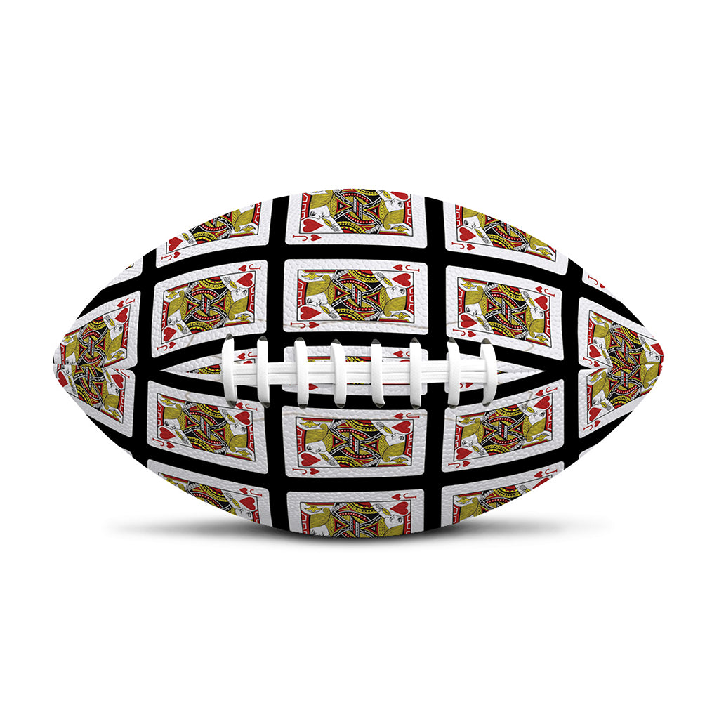 Jack Of Hearts Pattern Print Rugby Ball