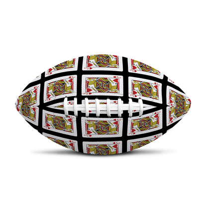 Jack Of Hearts Pattern Print Rugby Ball