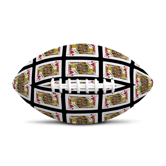 Jack Of Hearts Pattern Print Rugby Ball
