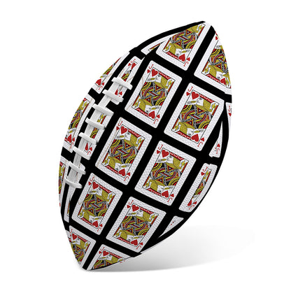 Jack Of Hearts Pattern Print Rugby Ball