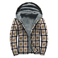 Jack Of Hearts Pattern Print Sherpa Lined Zip Up Hoodie