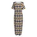 Jack Of Hearts Pattern Print Short Sleeve Long Nightdress