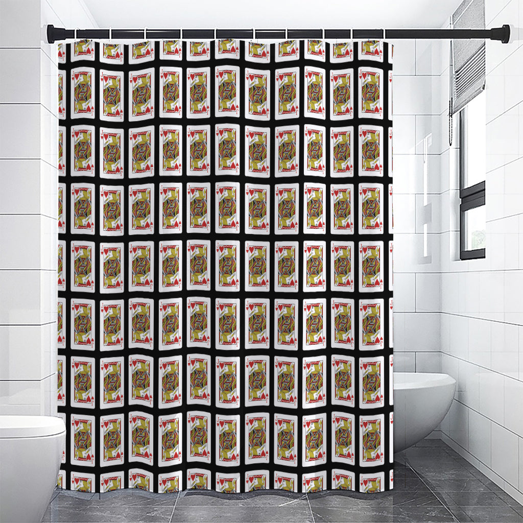 Jack Of Hearts Pattern Print Shower Curtain