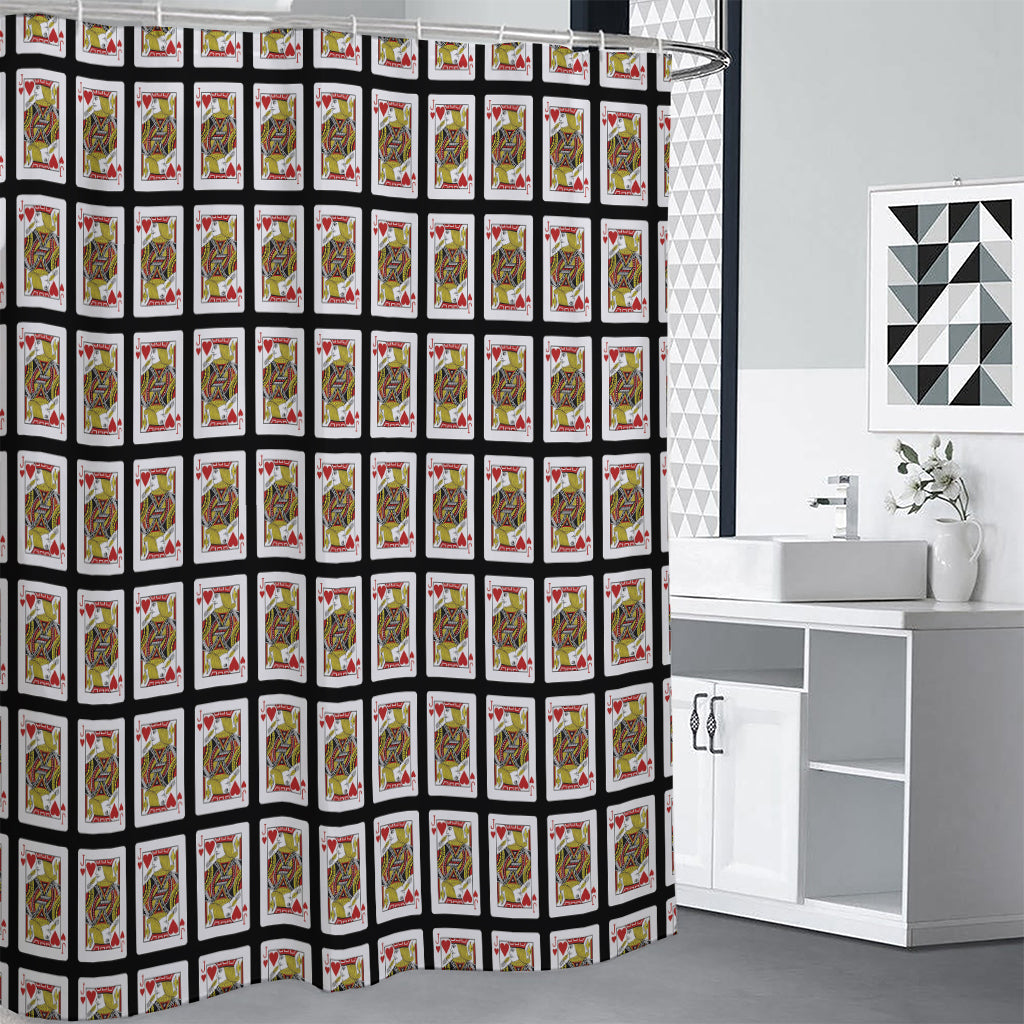 Jack Of Hearts Pattern Print Shower Curtain