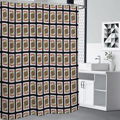 Jack Of Hearts Pattern Print Shower Curtain