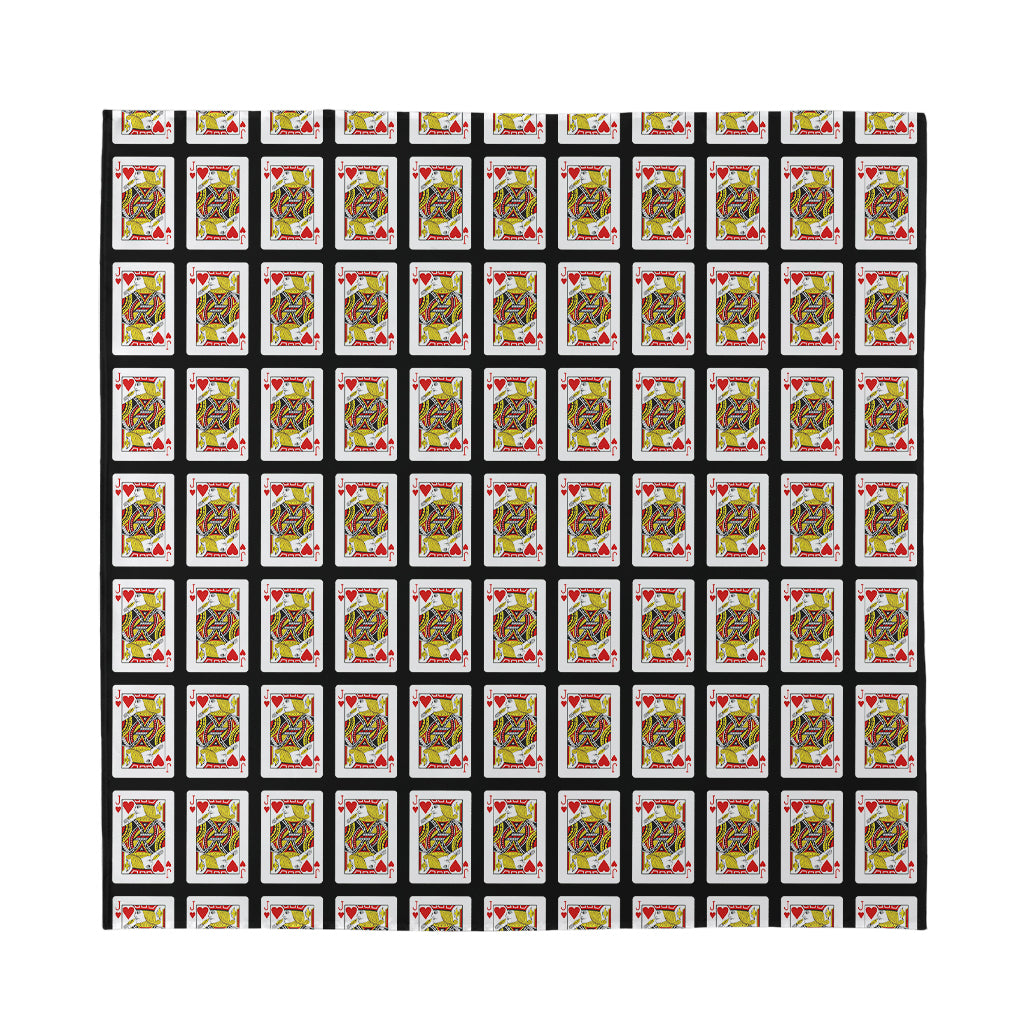 Jack Of Hearts Pattern Print Silk Bandana