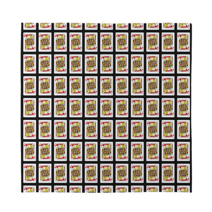 Jack Of Hearts Pattern Print Silk Bandana